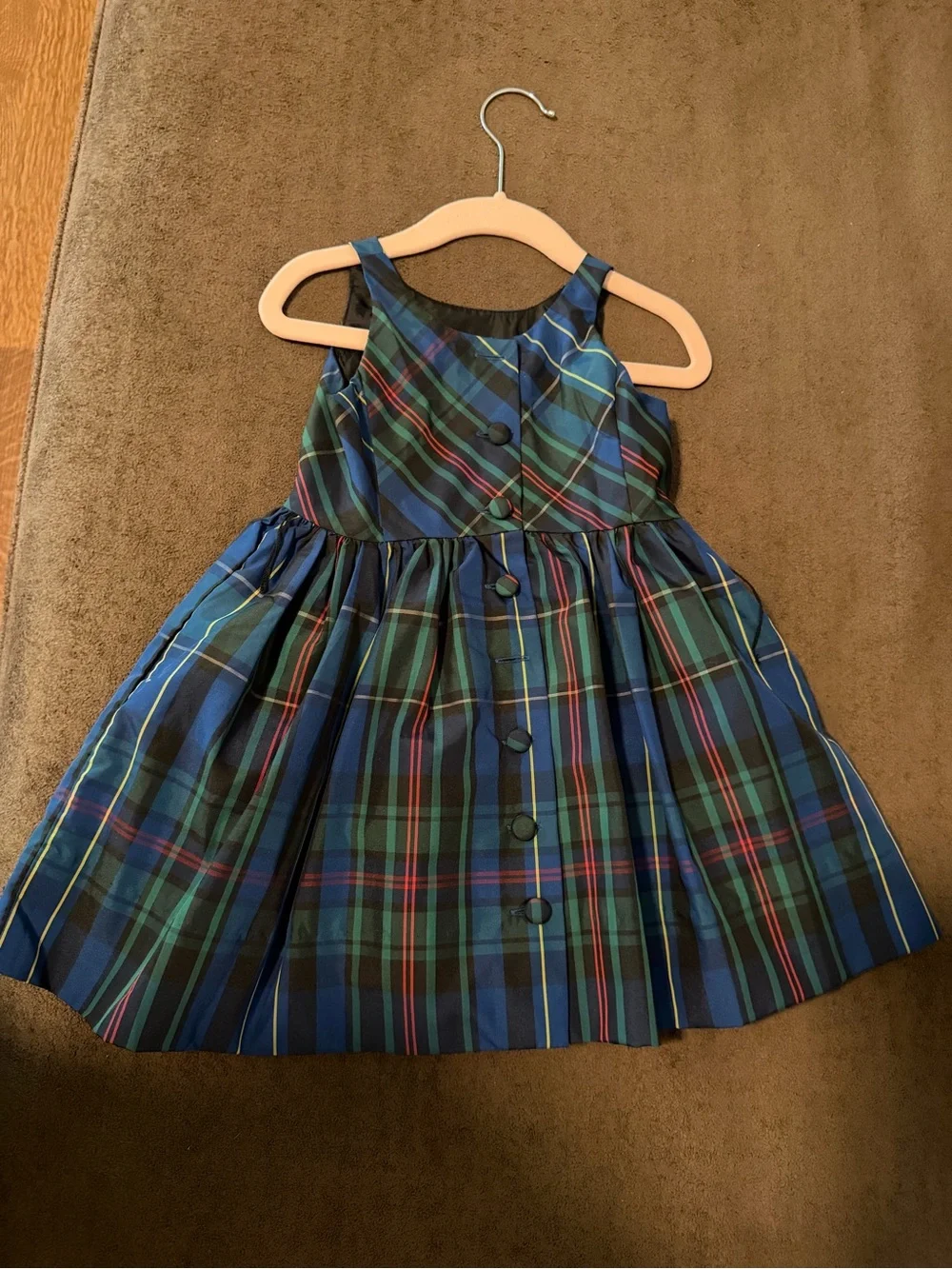 Polo by Ralph Lauren Blue and Green Plaid Holiday Dress